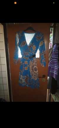 Sukienka niebieska L/xl plisowana