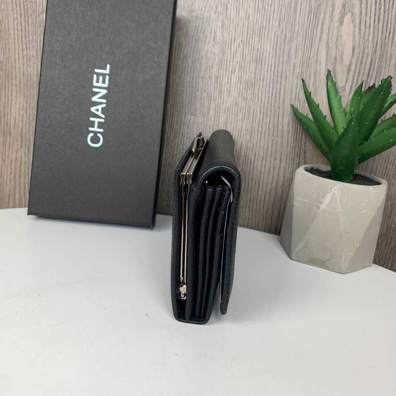 Женский кожаный кошелек в подарочной коробке фирменной шанель Chanel