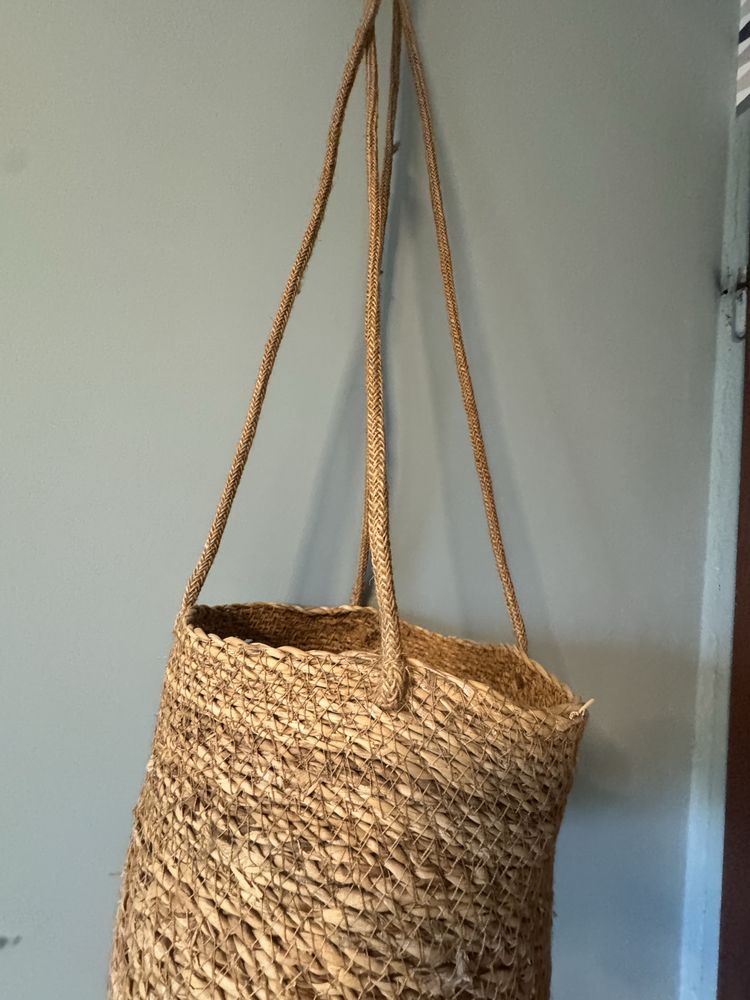 Wisząca doniczka osłonka wiklinowa Boho style rustykalna 20 cm