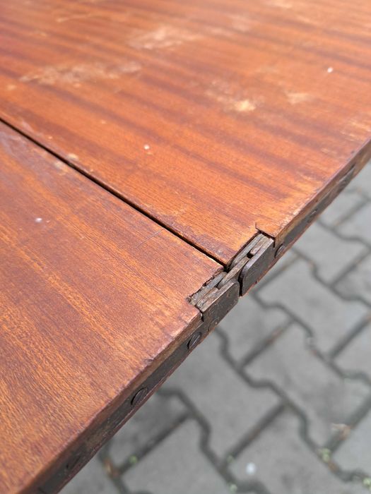 rozkładany stół karciany do renowacji, vintage PRL