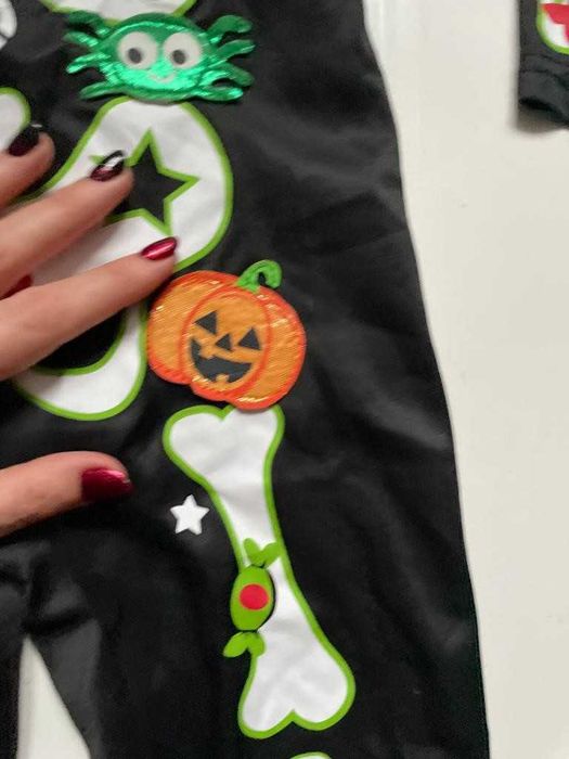 Strój karnawałowy, halloween kolorowy szkielet roz 98-104 cm