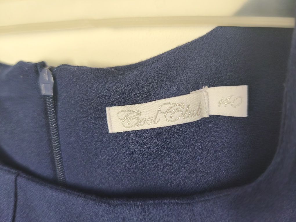 Sukienka granatowa elegancka 140 do szkoły stan idealny bez paska