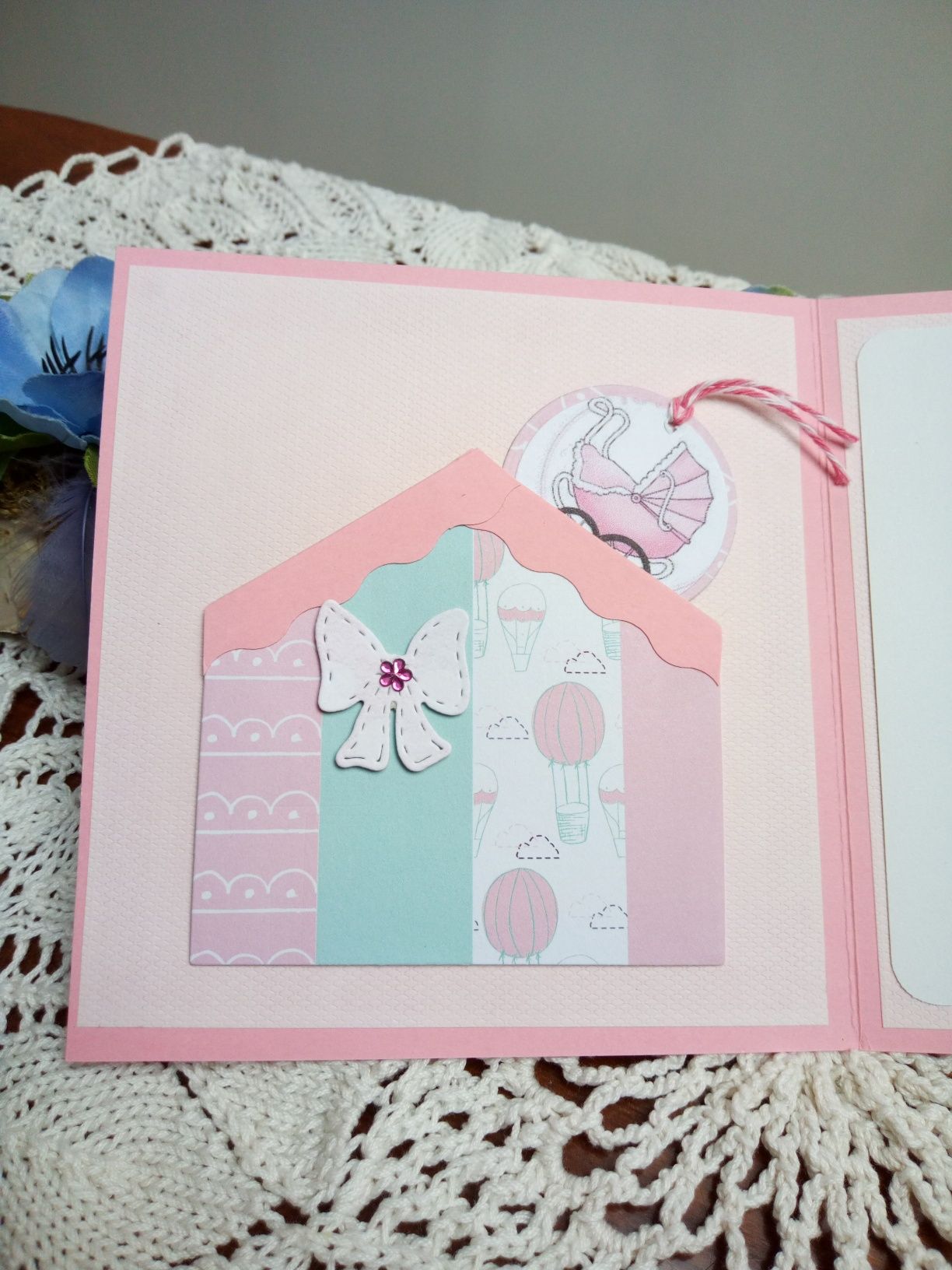 Ręcznie robiona kartka okolicznościowa, girl, scrapbooking