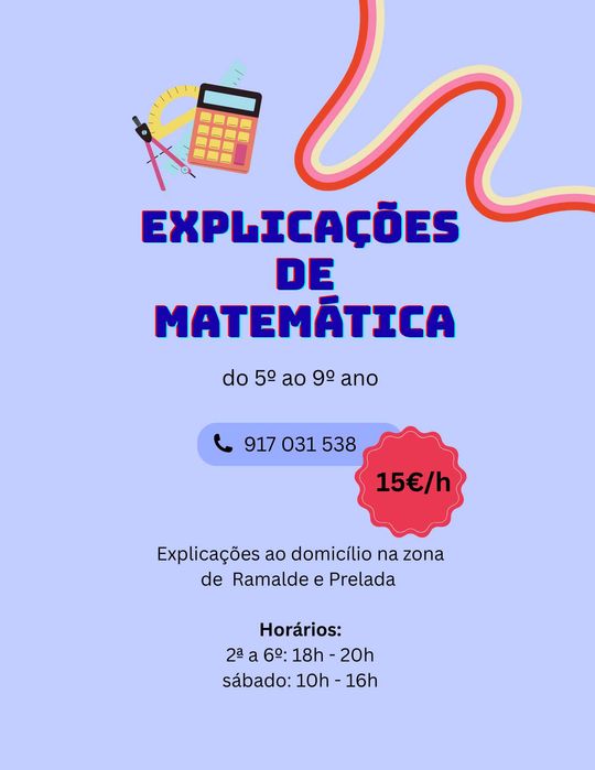 Explicações de matemática - Ramalde e Prelada - 5º ao 9º ano