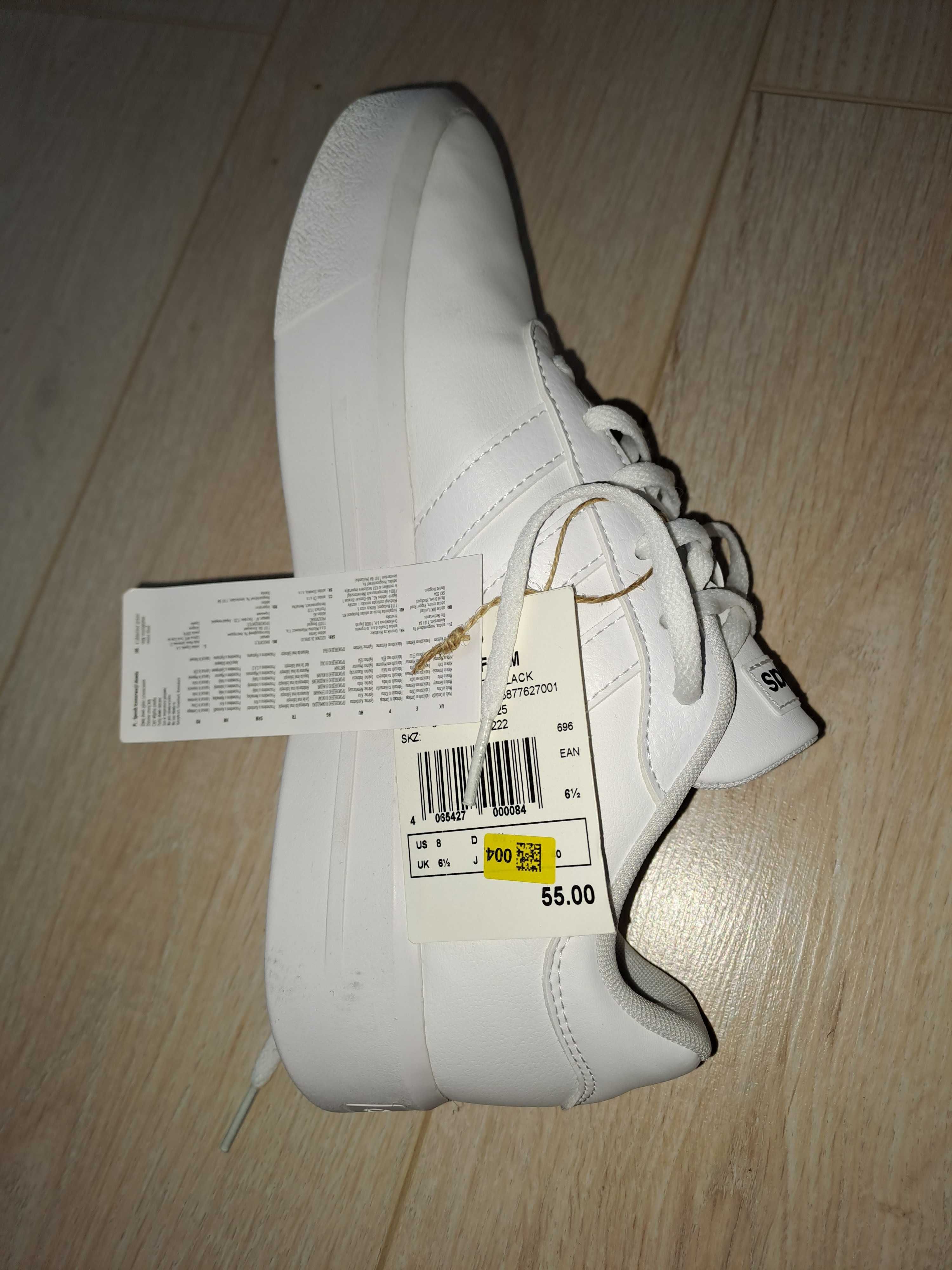 Buty Adidas-40, skora ekologiczna  - nowe,biale meskie/damskie ,