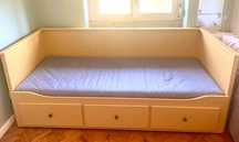 HEMNES 
Cama indiv/dupla c/3 gav/2 colchões, Ågotnes firme, 80x200 cm.