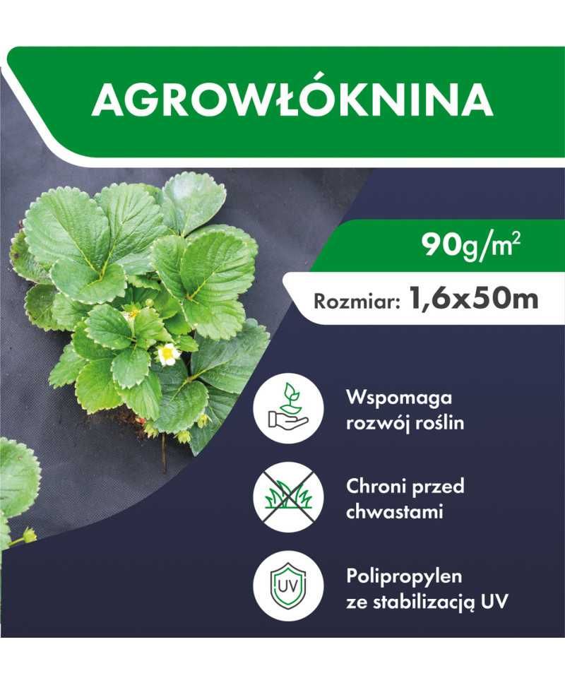 Agrowłóknina ogrodowa o wymiarach 1,6x50m 90gm2
