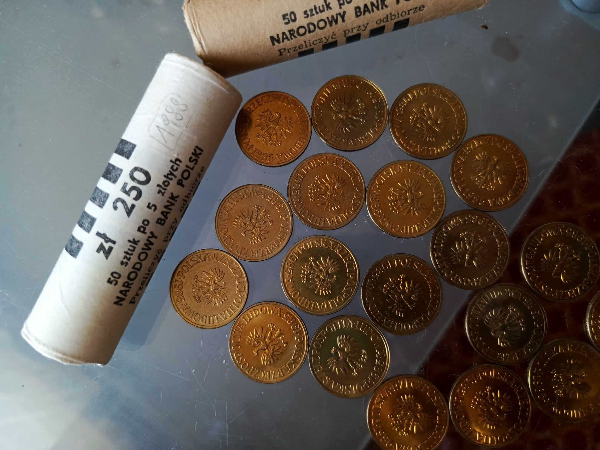 Zestaw 100 szt 5 zł stare PRL 1988 stan  1985 kolekcjonerski