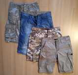 4x krótkie spodenki szorty cargo jeans L  32 34