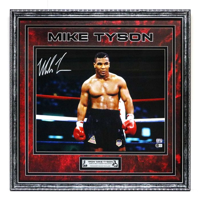 Mike Tyson oryginalny autograf w pięknej oprawie z grawerem Certyfikat
