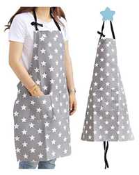 XCOZU Szare gwiazdy fartuchy kuchenne dla kobiet