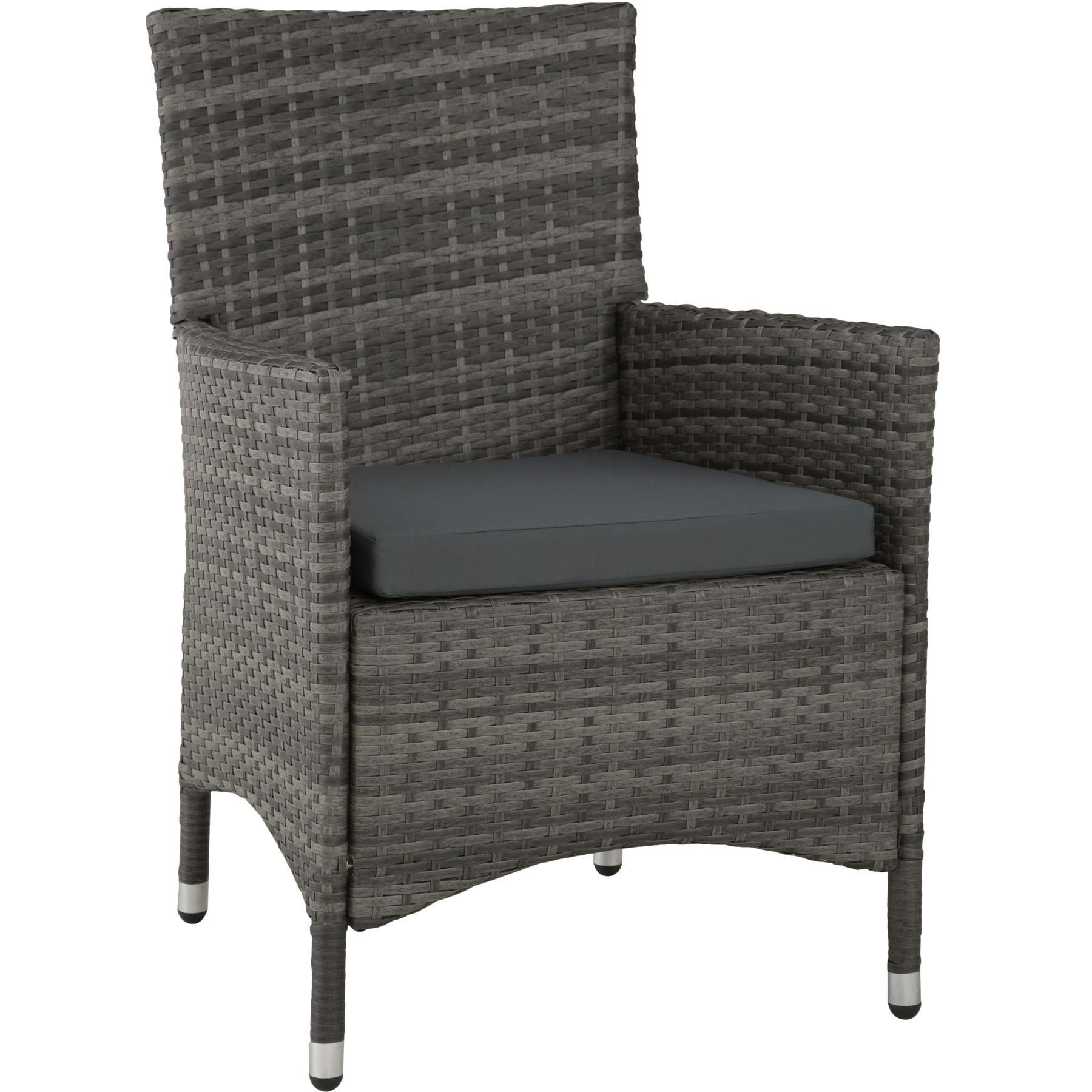 Conjunto de rattan e alumínio para jardim - cinzento