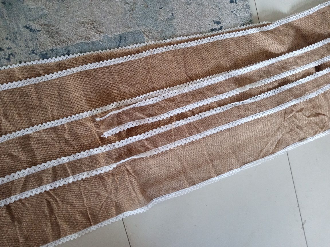 Bieżnik z juty rustykalny X2 plus dwa wąskie