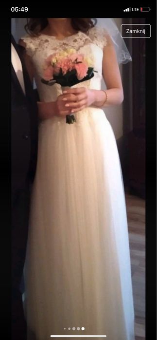 Suknia slubna kolor kremowa