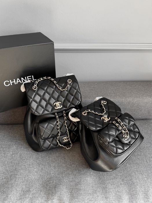Рюкзак Chanel Backpack Lambskin шкіра | бургунді, білий, чорний