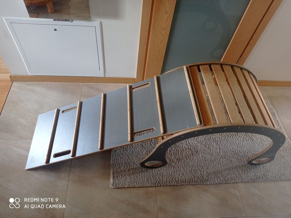 Good wood drewniany bujak ze zjeżdżalnia i drabinka