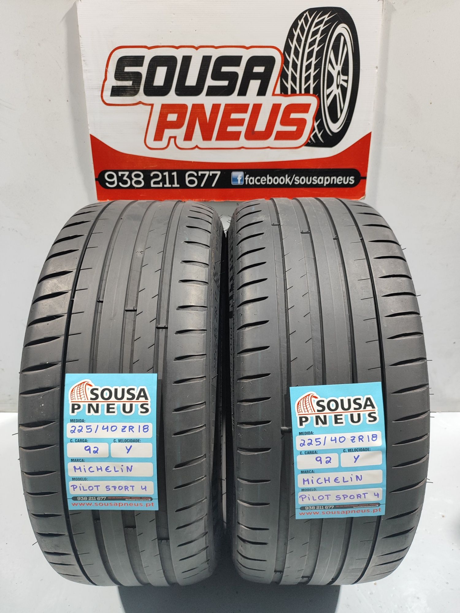 2 pneus semi novos 225-40R18 Michelin - Oferta dos Portes 130 euros