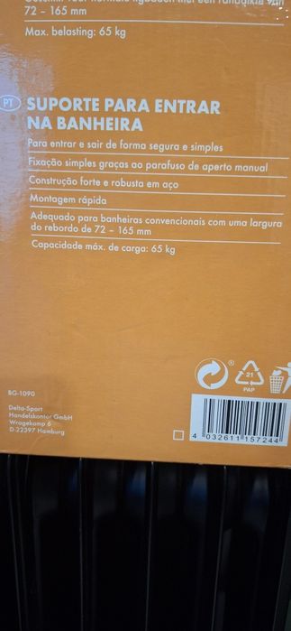 Suporte para banheira pessoas mobilidade reduzida