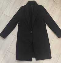 Płaszcz kurtka czarny na jeden guzik elegancki