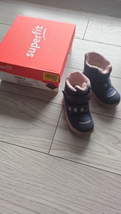 Buty dziecięce zimowe dla dziewczynki r. 23 granatowo -różowe Superfit