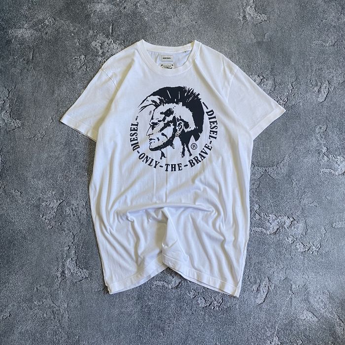 Футболка від diesel BIG center logo, білосніжна футболка дізель