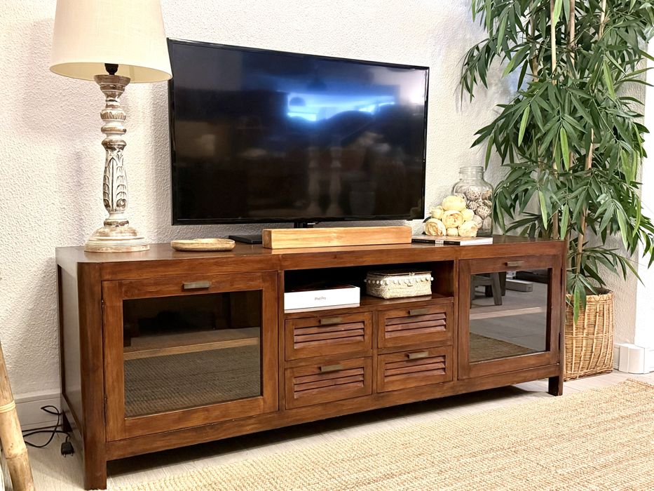 aparador, consola, armario, movel tv, teca, oriental, rustico