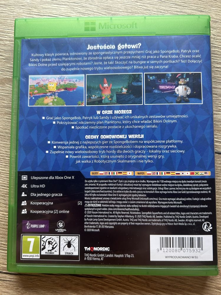 Battle for Bikini Bottom Rehydrated Spongebob Kanciastoporty XBOX ONE