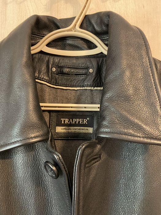 Trapper rozm 52 XL męska skóra kurtka skórzana ze skóry czarna Vintage