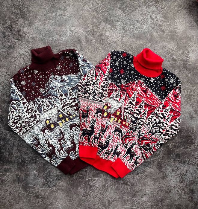 Чоловічий Новорічний светр|Світер з Оленями |Новогодний свитер