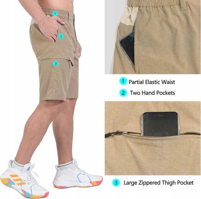 Little Donkey Andy Męskie Szybkoschnące Rozciągliwe Spodenki L/XXL