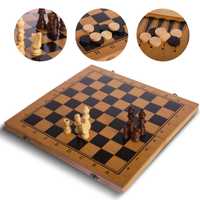 Настольная игра 3 в 1 Шахматы, Нарды, Шашки бамбуковые Chess Set S2414