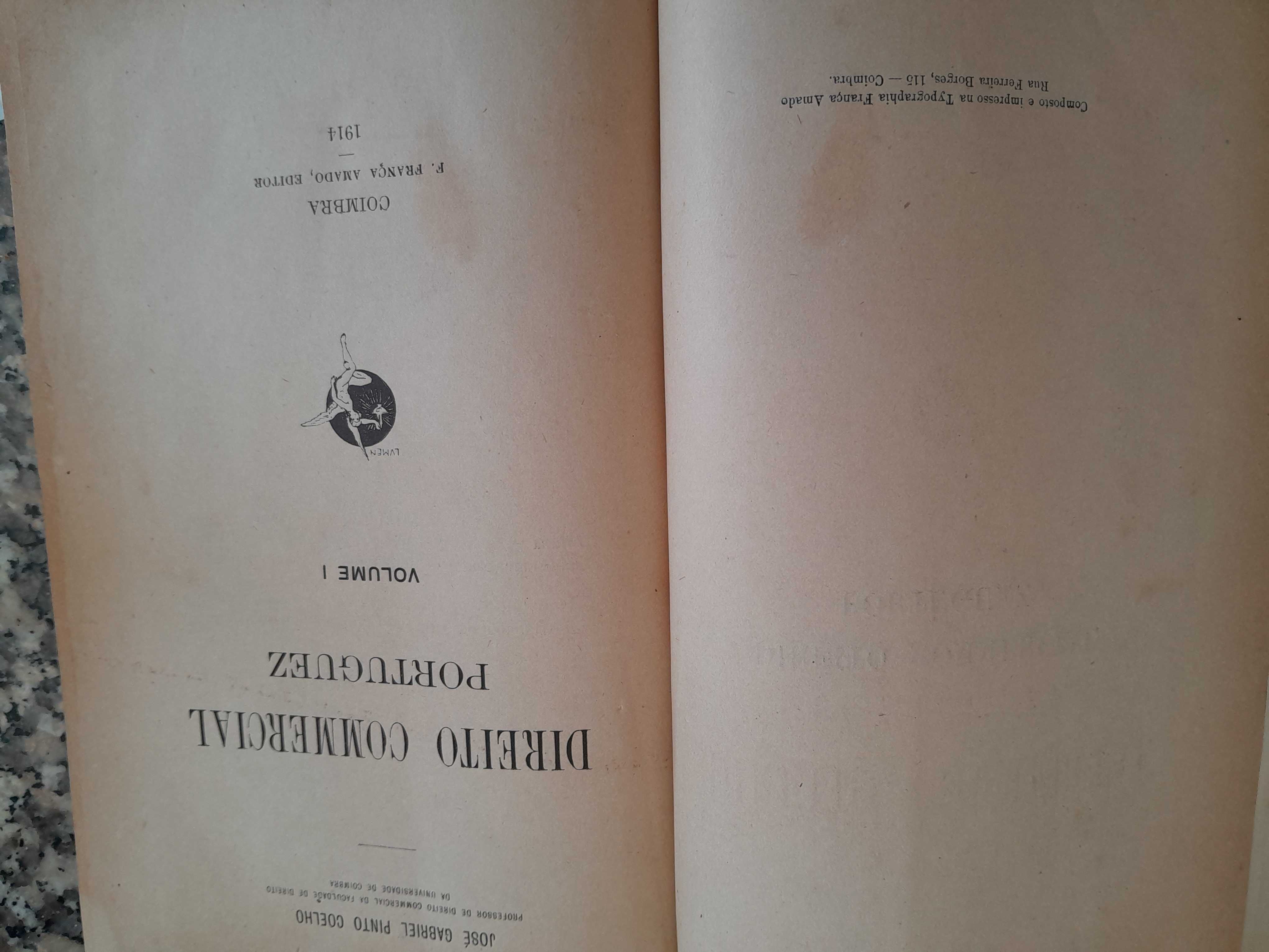 livro antigo de 1914 Direito Comercial Português, vol. 1