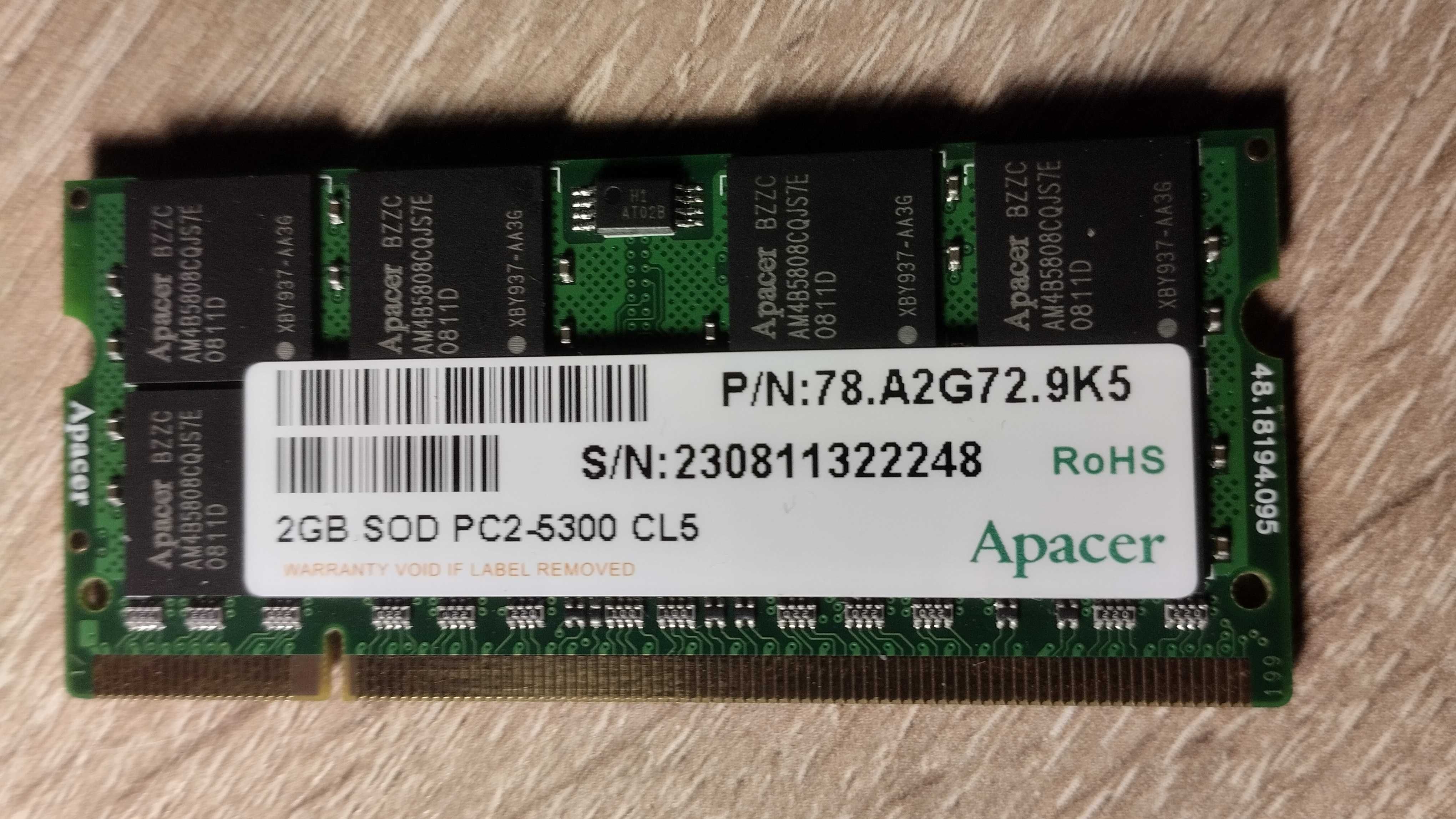 SODIMM DDR2 2GB Memory for Laptop RAM