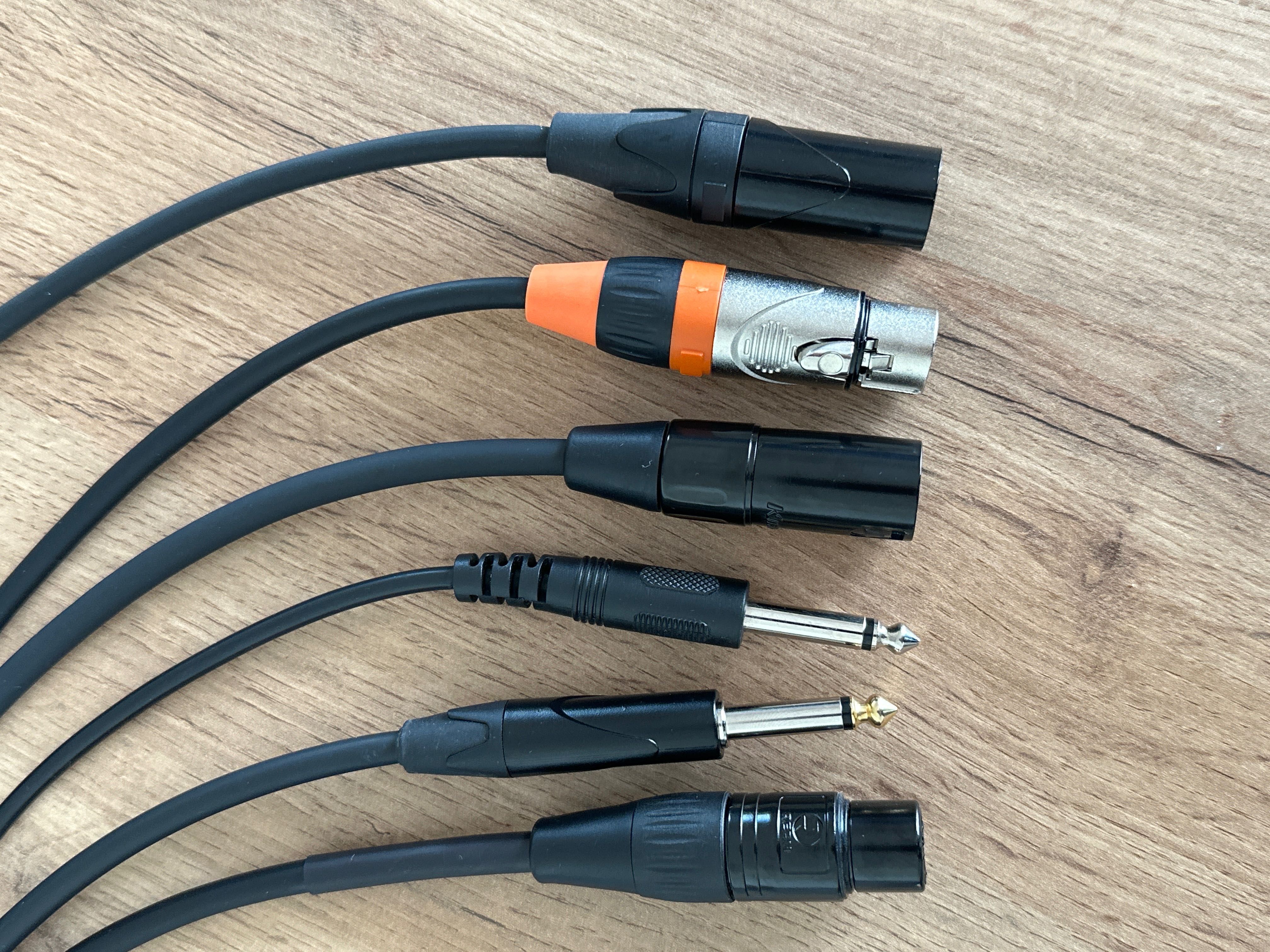 Kabel XLR 1 metr i Jack 6 sztuk