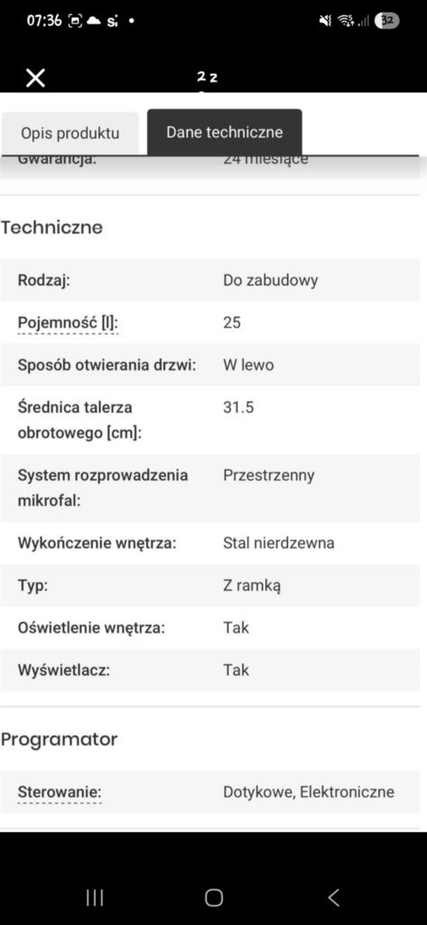 Mikrofala Hisense nowa pod zabudowę BIM325GI63DBG