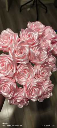 Róże ze wstążki satynowej 38 mm