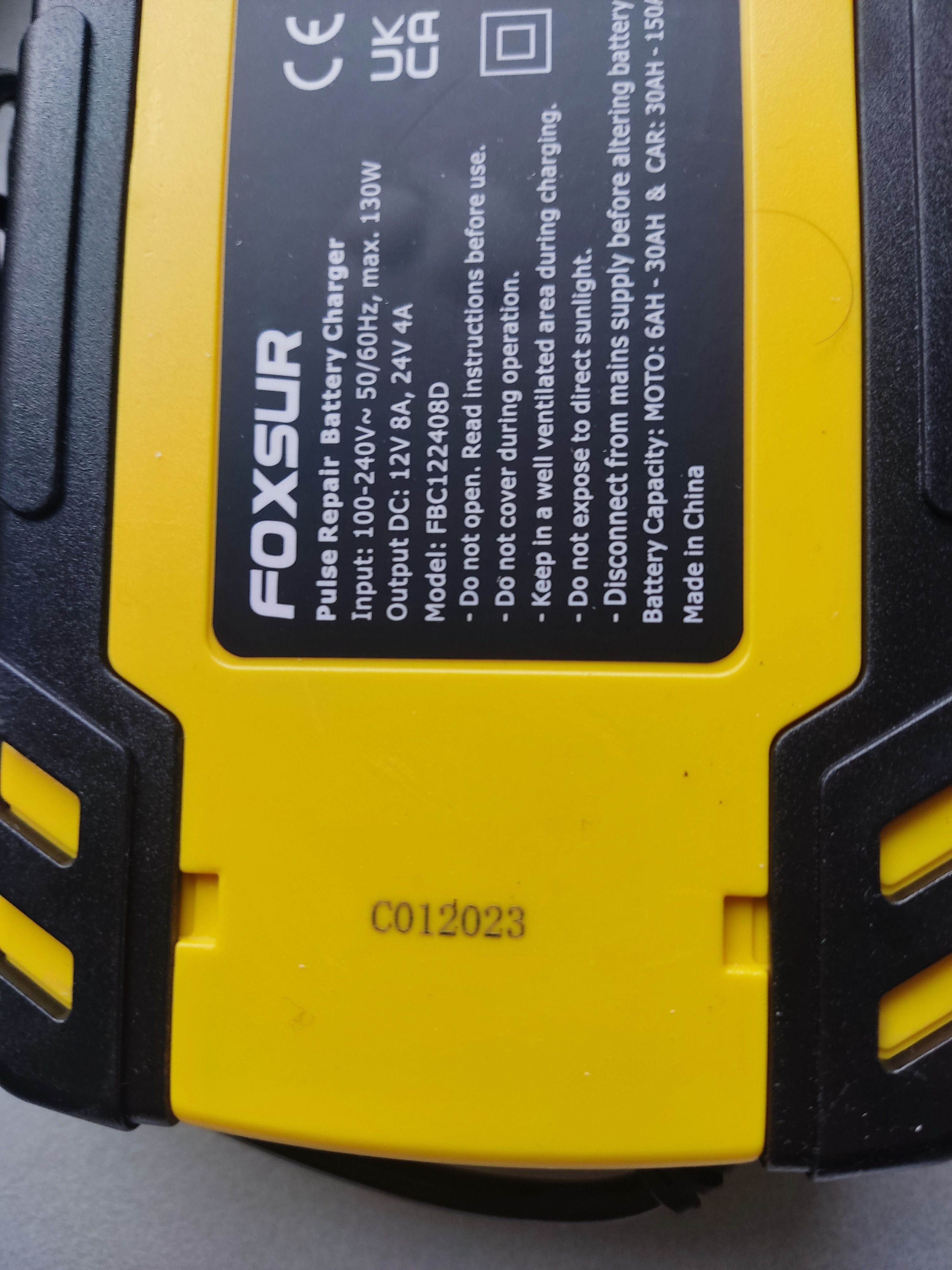 Новий зарядний пристрій Foxsur 8A, 12-24В Для АКБ до 150 А г
