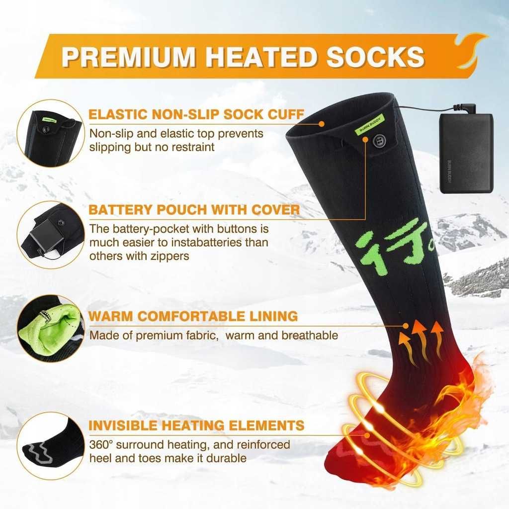 BURN BUDDY SK-03 Elektryczne podgrzewane skarpety z pilotem APP ROZ XL