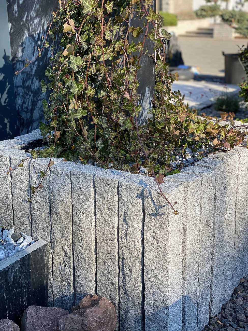 Palisada Granitowa Szara Łupana