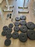 Kit Treino Barra Halteres e Suport para barra