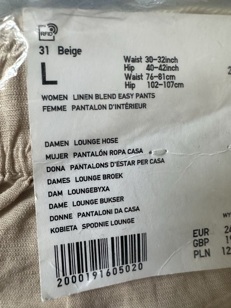 (M, L) Uniqlo брюки з суміші льону лляні штани лляні брюки