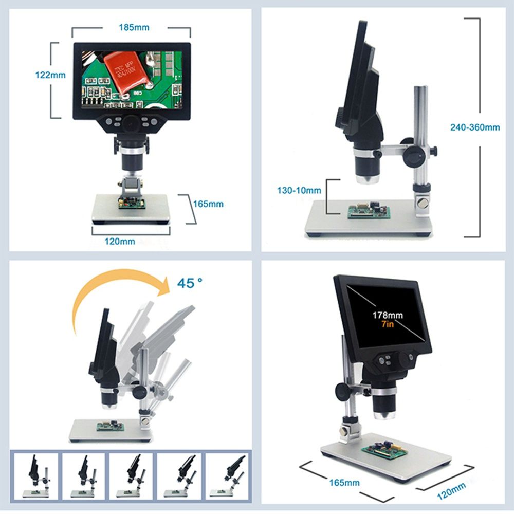 Microscópio digital electrónico Mustool G1200+monitor 7 polegadas NOVO