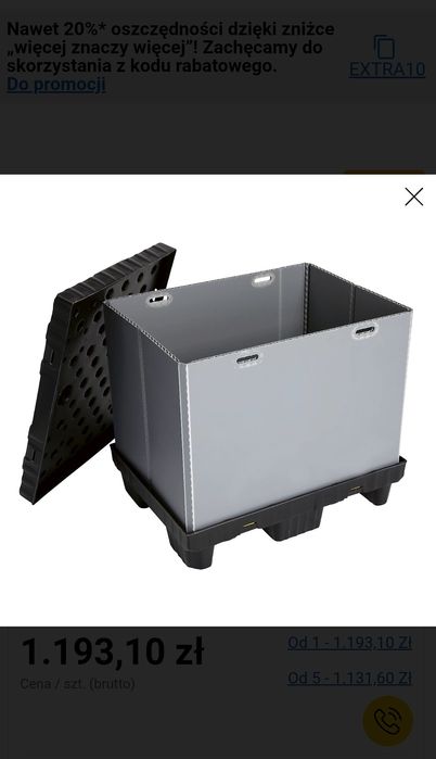 Skrzyniopaleta, paleta skrzynia plastik pojemnik ktp 777