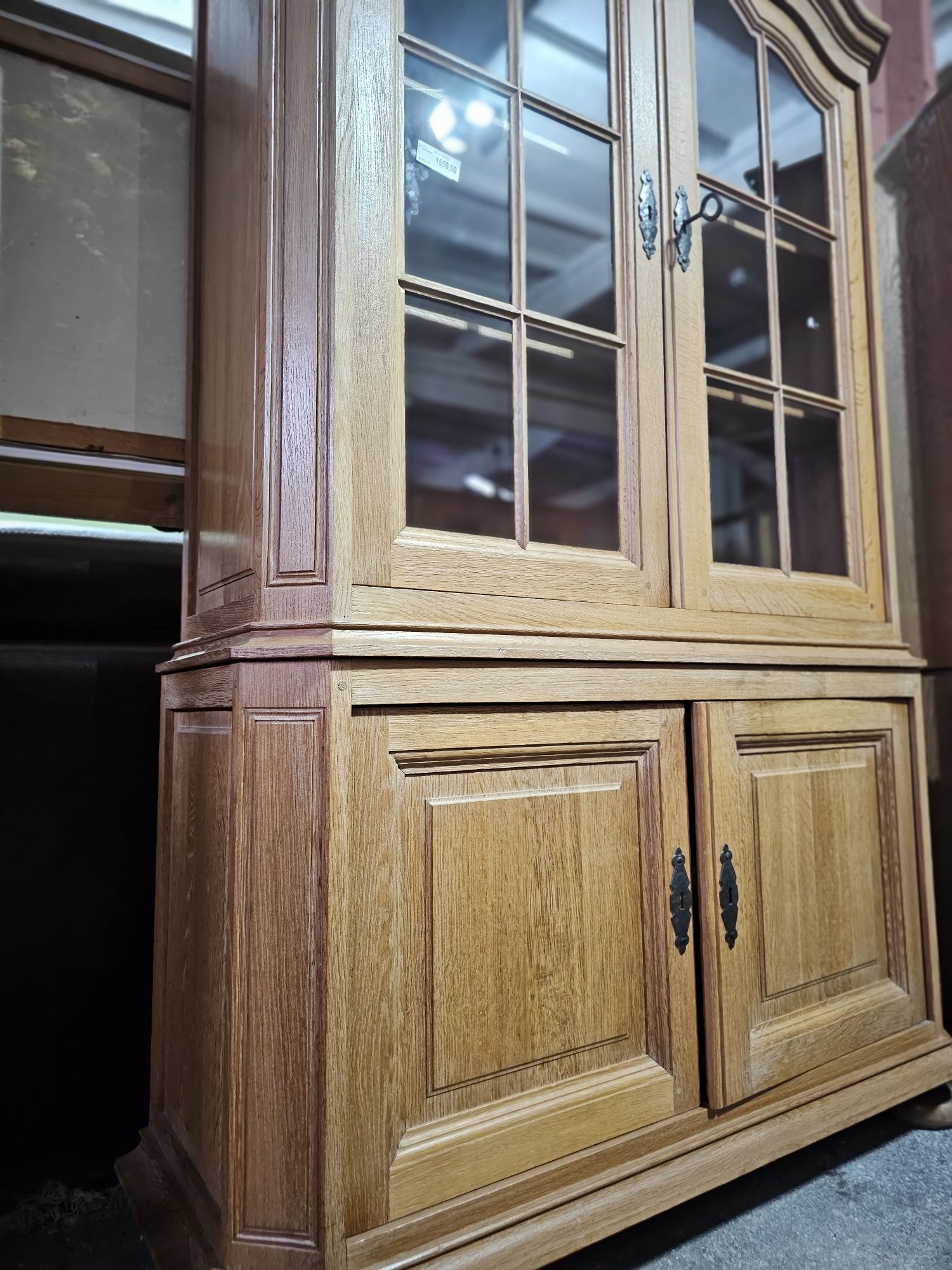 Dębowa jasna witryna 127 cm #649 Antyki Stylowy Węgrów