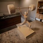 Escultura Decorativa 3D - Halterofilista Estilizado - Montijo