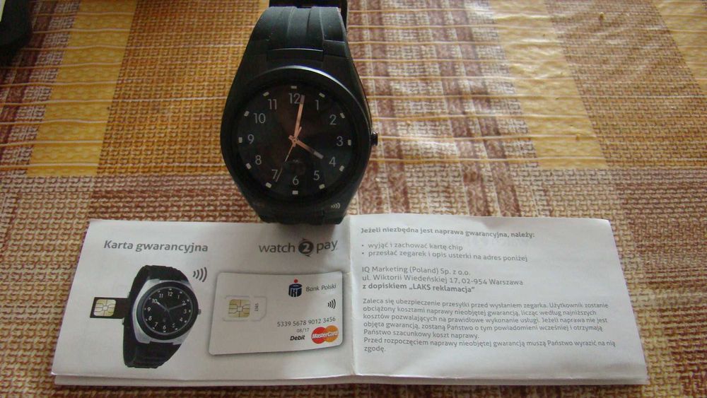 Zegarek Watch2Pay z funkcją płatności zbliżeniowych