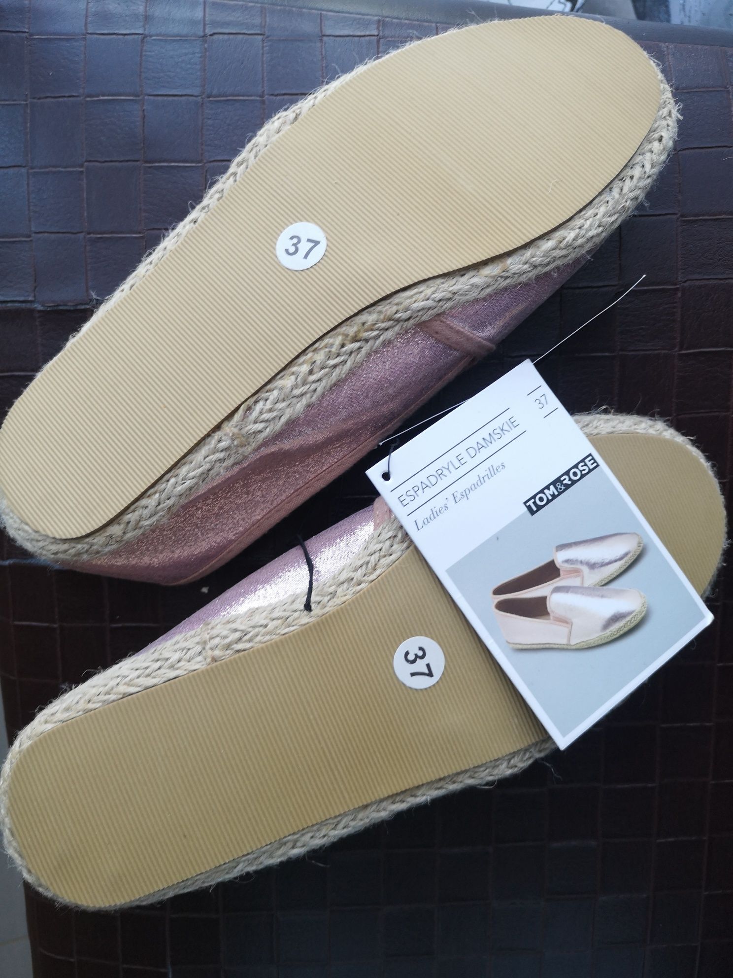 Espadryle nowe r.37 pudrowy róż