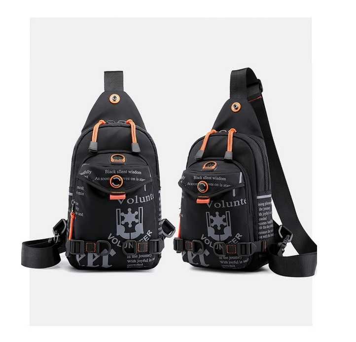 рюкзак туристичний через плечо ( сумка ) в спортивном стиле - черная