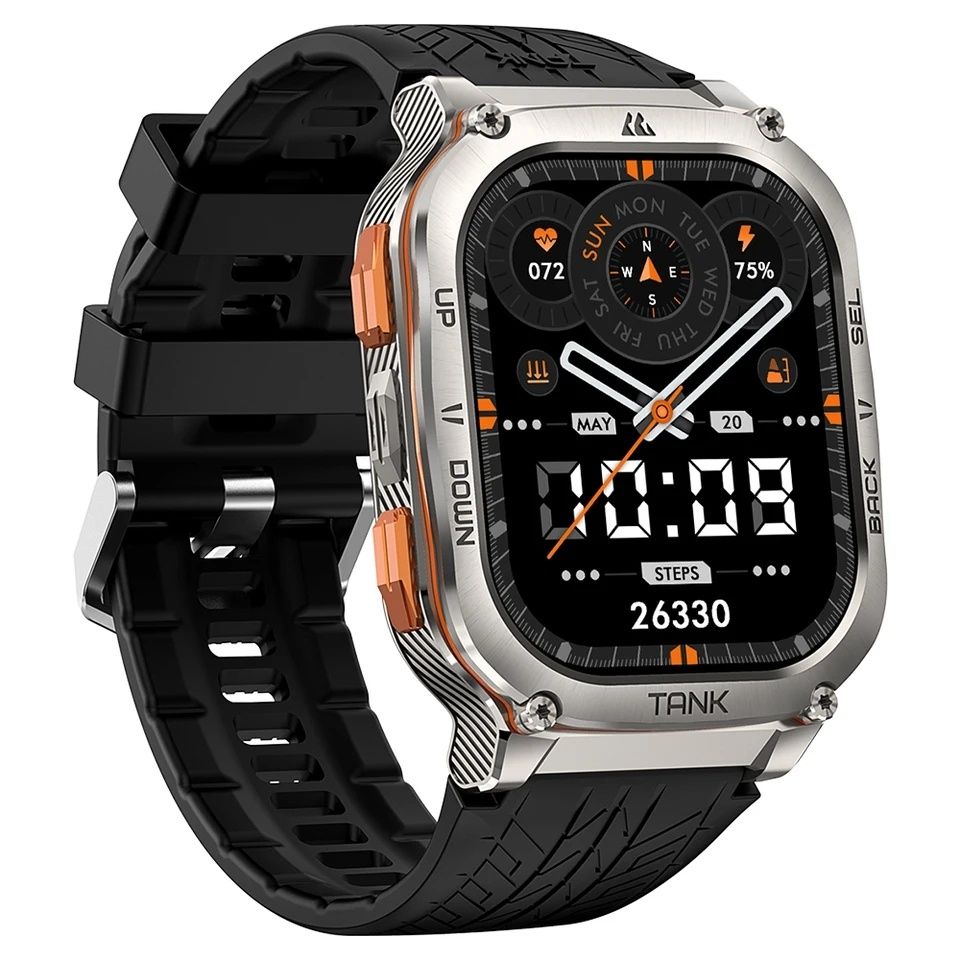 Тактические смарт часы Kospet TANK M3 Ultra с двумя ремешками