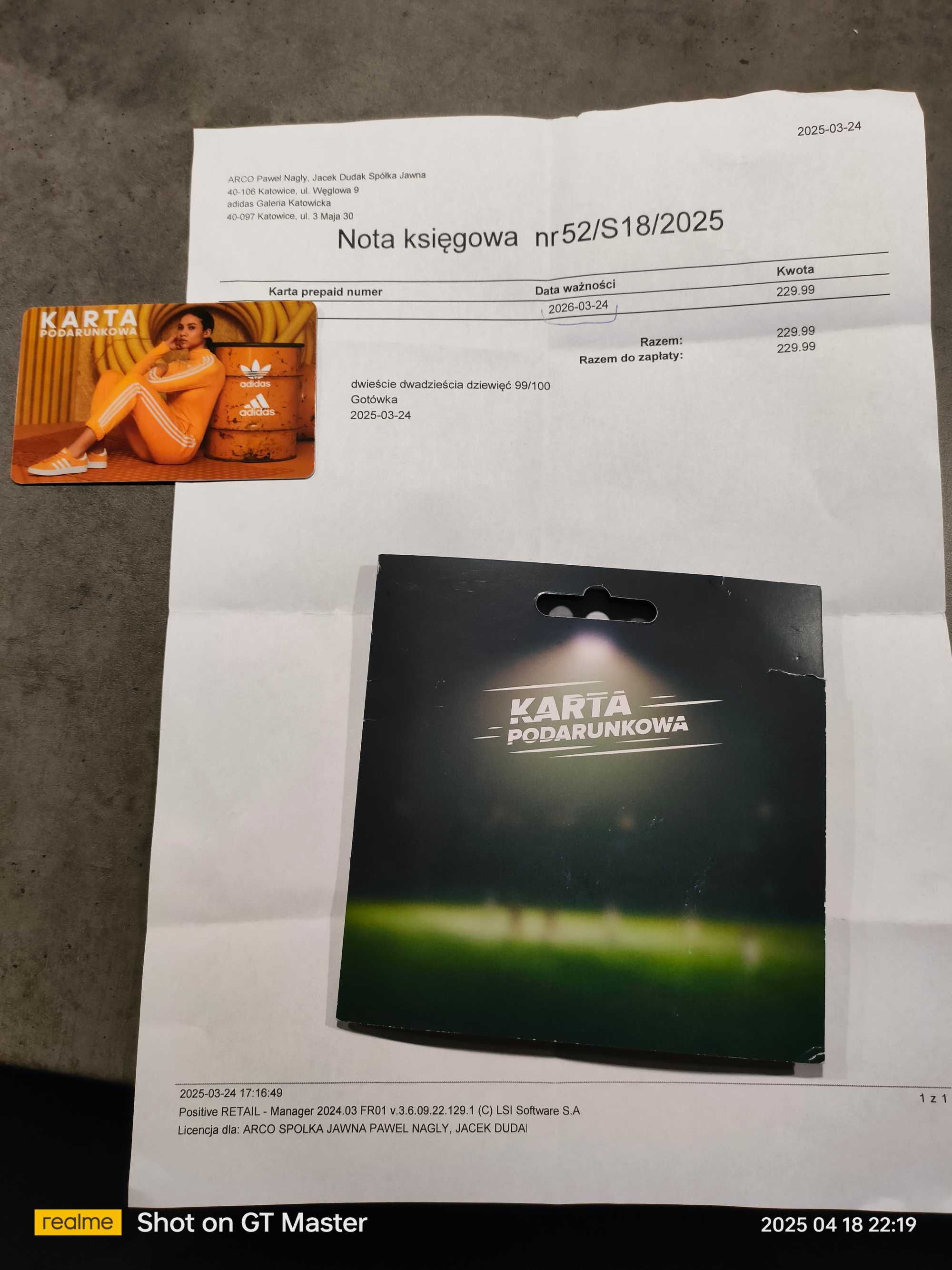 karta podarunkowa adidas